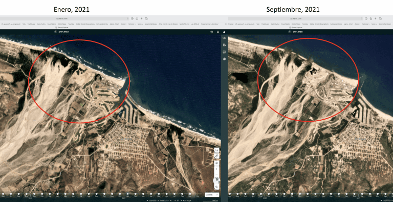 Cambios en la linea de costa en La Ribera BCS: construyes una marina, un campo de golf y un hotel en la desembocadura de un arroyo. Eventualmente el arroyo inundará las instalaciones